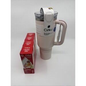 Cirkul Pink 40oz All-Day StrawSip Double-Wall Insulated Steel Tumbler w/Lifesip